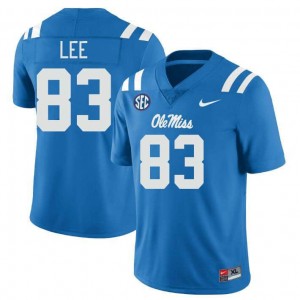 Ole Miss Rebels Elite Cayden Lee Powder Blue #83 Men College Football Jersey - High-End Performance 41633066