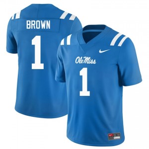 Powder Blue #1 Ole Miss Rebels A.J. Brown Men Game-Ready NCAA Football Jersey - Premium Quality 46701255
