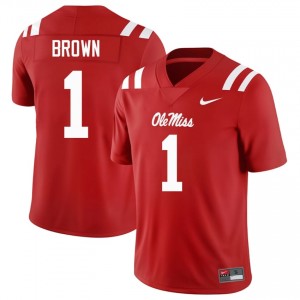 Premium Red #1 A.J. Brown Miss Rebels Men College Football Jersey - Pro-Grade Gamewear 61007115