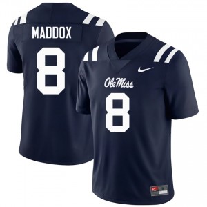 AJ Maddox #8 Navy Championship-Caliber Rebels Men Player Embroidery Football Jersey - Pro-Grade 81674410