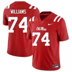 Premium Red #74 Ben Williams Ole Miss Men High School Football Jersey - Pro-Grade Gamewear 26385506