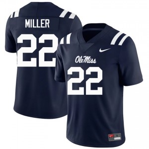 Cameron Miller #22 Navy Championship-Caliber Rebels Men Player Embroidery Football Jersey - Pro-Grade 50145614