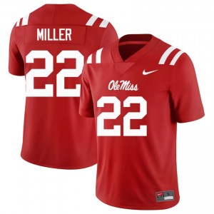 Premium Red #22 Cameron Miller UM Rebels Men University Football Jersey - Pro-Grade Gamewear 27828968