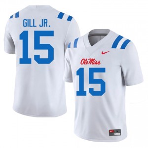 #15 Darrell Gill Jr. White Miss Rebels Top-Tier Men College Football Jersey - Elite-Level Performance 45886173