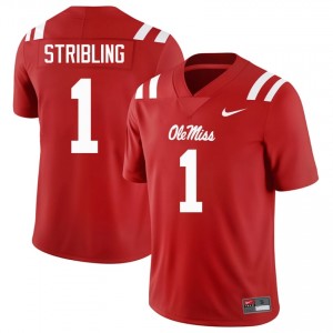 Premium Red #1 De'Zhaun Stribling Rebels Men Player Football Jersey - Pro-Grade Gamewear 56158461