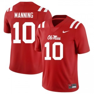 Premium Red #10 Eli Manning Rebels Men Player Football Jersey - Pro-Grade Gamewear 69714910