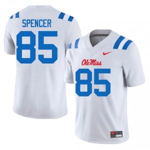 #85 Isaiah Spencer White UM Rebels Top-Tier Men University Football Jersey - Elite-Level Performance 68295455