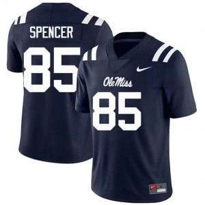 Isaiah Spencer #85 Navy Championship-Caliber Ole Miss Men High School Embroidery Football Jersey - Pro-Grade 25075618