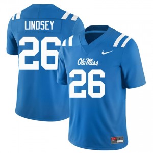 Powder Blue #26 Ole Miss Rebels JT Lindsey Men Game-Ready NCAA Football Jersey - Premium Quality 15089029