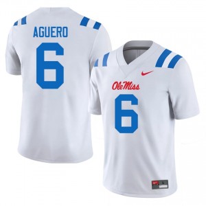 #6 Joenel Aguero White Ole Miss Rebels Top-Tier Men NCAA Football Jersey - Elite-Level Performance 35066450