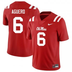 Premium Red #6 Joenel Aguero UM Rebels Men University Football Jersey - Pro-Grade Gamewear 39803262