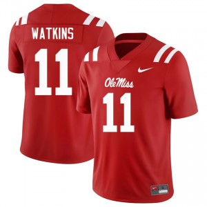 Premium Red #11 Jordan Watkins UM Rebels Men University Football Jersey - Pro-Grade Gamewear 72781225