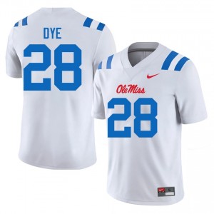 #28 Joshua Dye White Ole Miss Top-Tier Men High School Football Jersey - Elite-Level Performance 31677707