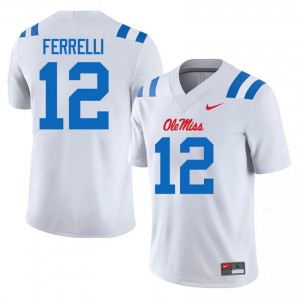 #12 Luke Ferrelli White UM Rebels Top-Tier Men University Football Jersey - Elite-Level Performance 50874481