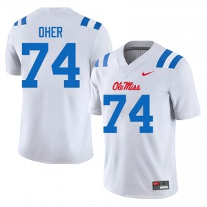 #74 Michael Oher White Miss Rebels Top-Tier Men College Football Jersey - Elite-Level Performance 17043291