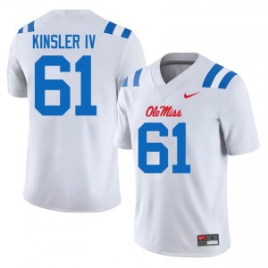 #61 Tommy Kinsler IV White Ole Miss Rebels Top-Tier Men NCAA Football Jersey - Elite-Level Performance 54112177