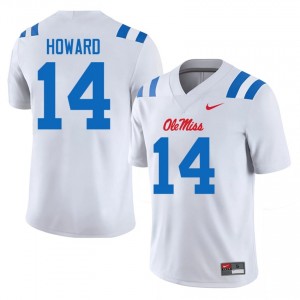 #14 Walker Howard White Ole Miss Top-Tier Men High School Football Jersey - Elite-Level Performance 80450388