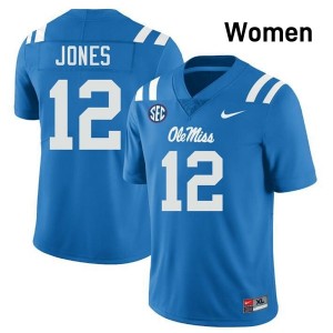 #12 Andrew Jones Powder Blue Rebels Top-Tier Women Player Football Jersey - Elite-Level Performance 13396388