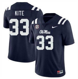 Antonio Kite #33 Navy Championship-Caliber Ole Miss Men NCAA Embroidery Football Jersey - Pro-Grade 86827475