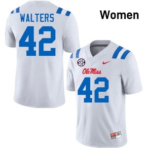 #42 Bryson Walters White Ole Miss Top-Tier Women NCAA Football Jersey - Elite-Level Performance 39249191
