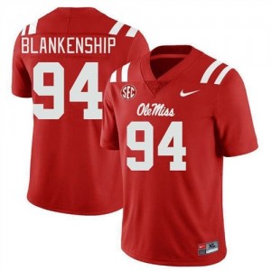 Ole Miss Rebels Elite Caleb Blankenship Red #94 Men College Football Jersey - High-End Performance 55664856