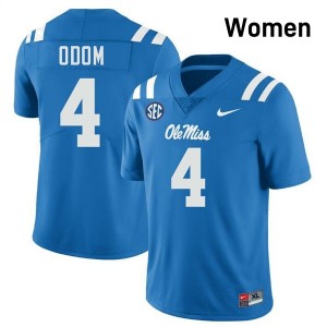 #4 Caleb Odom Powder Blue Rebels Top-Tier Women Player Football Jersey - Elite-Level Performance 87372876