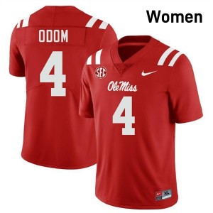 Ole Miss Rebels Elite Caleb Odom Red #4 Women College Football Jersey - High-End Performance 14054083