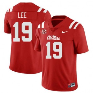Premium Red #19 Cayden Lee Ole Miss Rebels Men College Football Jersey - Pro-Grade Gamewear 51922736