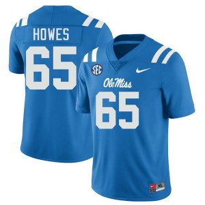 Premium Powder Blue #65 Connor Howes University of Mississippi Men High School Football Jersey - Pro-Grade Gamewear 36189671