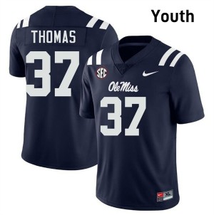 Cortez Thomas Pro-Level Navy #37 Rebels Youth Player Football Jersey - Top-Tier Gear 22513922