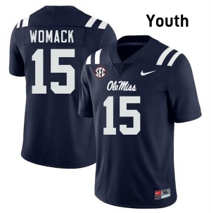 Da'Shawn Womack Pro-Level Navy #15 Rebels Youth Player Football Jersey - Top-Tier Gear 58533989