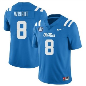 Dae'Quan Wright #8 Powder Blue Championship-Caliber Ole Miss Men NCAA Embroidery Football Jersey - Pro-Grade 39065717