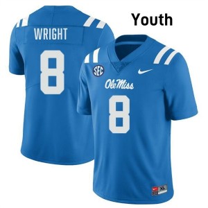 Dae'Quan Wright Pro-Level Powder Blue #8 Rebels Youth Player Football Jersey - Top-Tier Gear 52553427