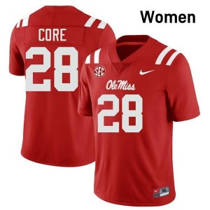 Ole Miss Rebels Elite Dante Core Red #28 Women College Football Jersey - High-End Performance 91949840