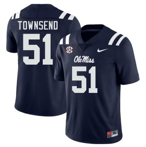 Delano Townsend #51 Navy Championship-Caliber Ole Miss Men NCAA Embroidery Football Jersey - Pro-Grade 89979064