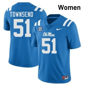 #51 Delano Townsend Powder Blue Rebels Top-Tier Women Player Football Jersey - Elite-Level Performance 95751205