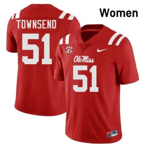 Ole Miss Rebels Elite Delano Townsend Red #51 Women College Football Jersey - High-End Performance 56654205