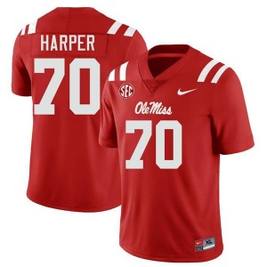 Devin Harper #70 Red Championship-Caliber Rebels Men Player Embroidery Football Jersey - Pro-Grade 30379538