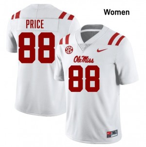 University of Mississippi Elite Devin Price White #88 Women High School Football Jersey - High-End Performance 61983797
