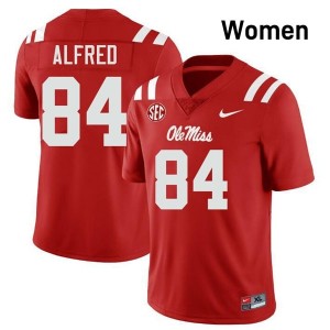 Ole Miss Rebels Elite Dillon Alfred Red #84 Women College Football Jersey - High-End Performance 63641030