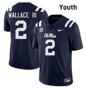 Harrison Wallace III Pro-Level Navy #2 Rebels Youth Player Football Jersey - Top-Tier Gear 72499190