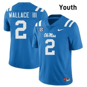 Powder Blue #2 Ole Miss Rebels Harrison Wallace III Youth Game-Ready College Football Jersey - Premium Quality 56098824