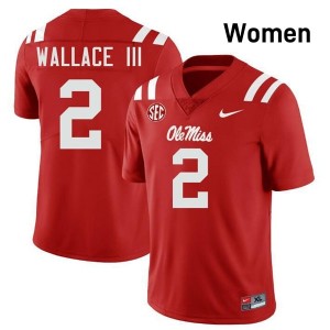 Ole Miss Rebels Elite Harrison Wallace III Red #2 Women College Football Jersey - High-End Performance 25614056
