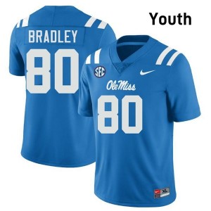Powder Blue #80 Ole Miss Rebels Hayden Bradley Youth Game-Ready College Football Jersey - Premium Quality 90654864