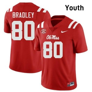 Hayden Bradley Pro-Level Red #80 Ole Miss Youth NCAA Football Jersey - Top-Tier Gear 91280554
