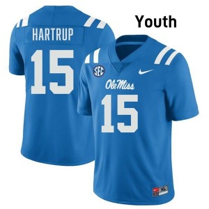 Powder Blue #15 University of Mississippi Izaiah Hartrup Youth Game-Ready High School Football Jersey - Premium Quality 59577576