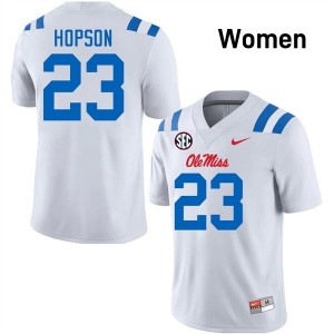 #23 Jarcoby Hopson White Ole Miss Top-Tier Women NCAA Football Jersey - Elite-Level Performance 89425012