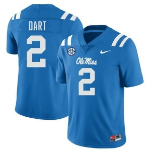 Rebels Elite Jaxson Dart Powder Blue #2 Men Player Football Jersey - High-End Performance 72537213