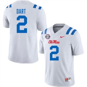 White #2 Ole Miss Jaxson Dart Men Game-Ready NCAA Football Jersey - Premium Quality 24004591