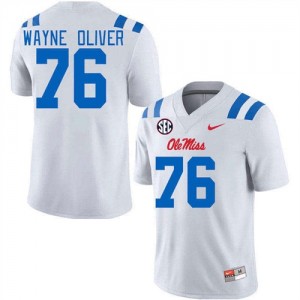 Premium White #76 John Wayne Oliver Ole Miss Rebels Men College Football Jersey - Pro-Grade Gamewear 99740658